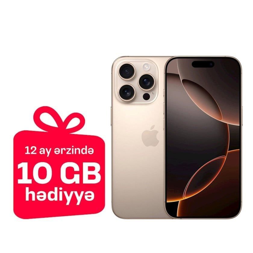 Smartfon Apple iPhone 16 Pro Max 256GB Desert Titanium (12 ay, aylıq 10 GB hədiyyə